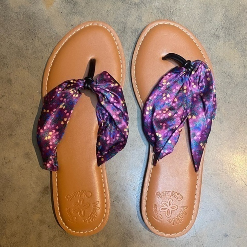 New Matilda Jane Purple Floral Flowers Sandal flip flops